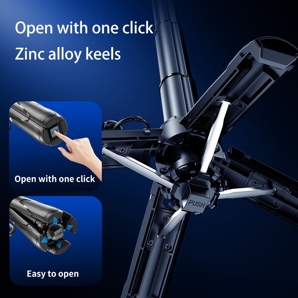 One-Click Release Selfie Stick Tripod 16 Inch Extendable with Wireless Bluetooth Remote & 360° Rotating Bracket – Lightweight Portable Phone Stand for iPhone Samsung Android Travel Vlog Concert