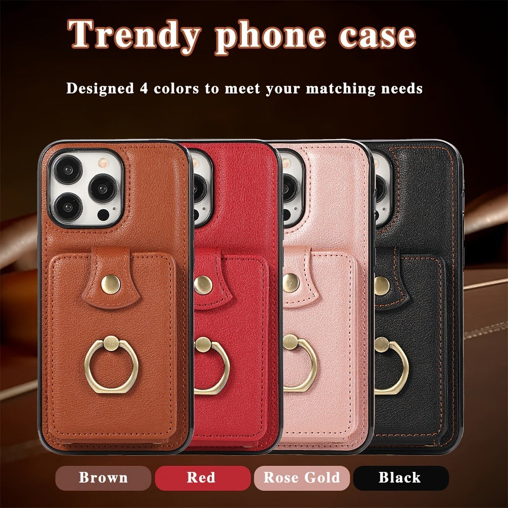 RFID Blocking iPhone Wallet Case with Magnetic Card Holder Kickstand MagSafe Compatible Shockproof Armor Bumper Wireless Charging Support for iPhone 16 15 14 13 12 Pro Max Plus Series