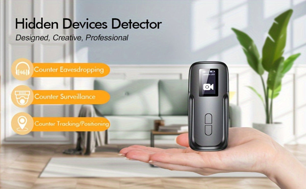 Hidden Camera Detector with OLED Screen – RF Signal & Infrared Anti-Spy Bug Detector, GPS Tracker Finder, Anti-Eavesdropping Scanner for Travel, Hotel, Airbnb, Office & Car Security
