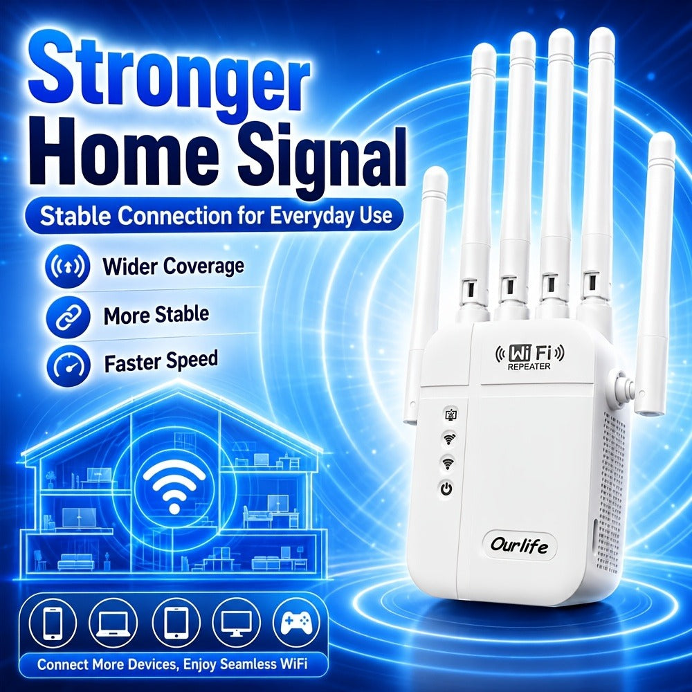 9000 Sq Ft WiFi Extender Signal Booster 2026 Upgraded, 1-Tap Setup Dual Band WiFi Repeater for Garage Basement Yard, Alexa & Ring Camera Compatible, Multiple Colors, Long Range Whole Home Coverage