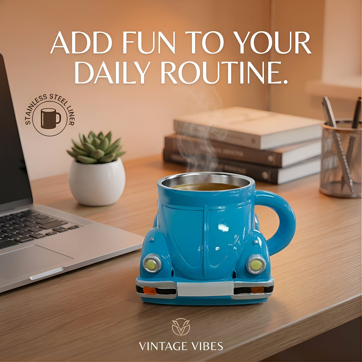 Sports Car Shape Coffee Mug – Fun Novelty Car Shaped Drinking Cup Large Capacity – Unique Tea Cup for Office & Home Decor – Cool Birthday & Christmas Gift for Car Lovers – 6 Colors