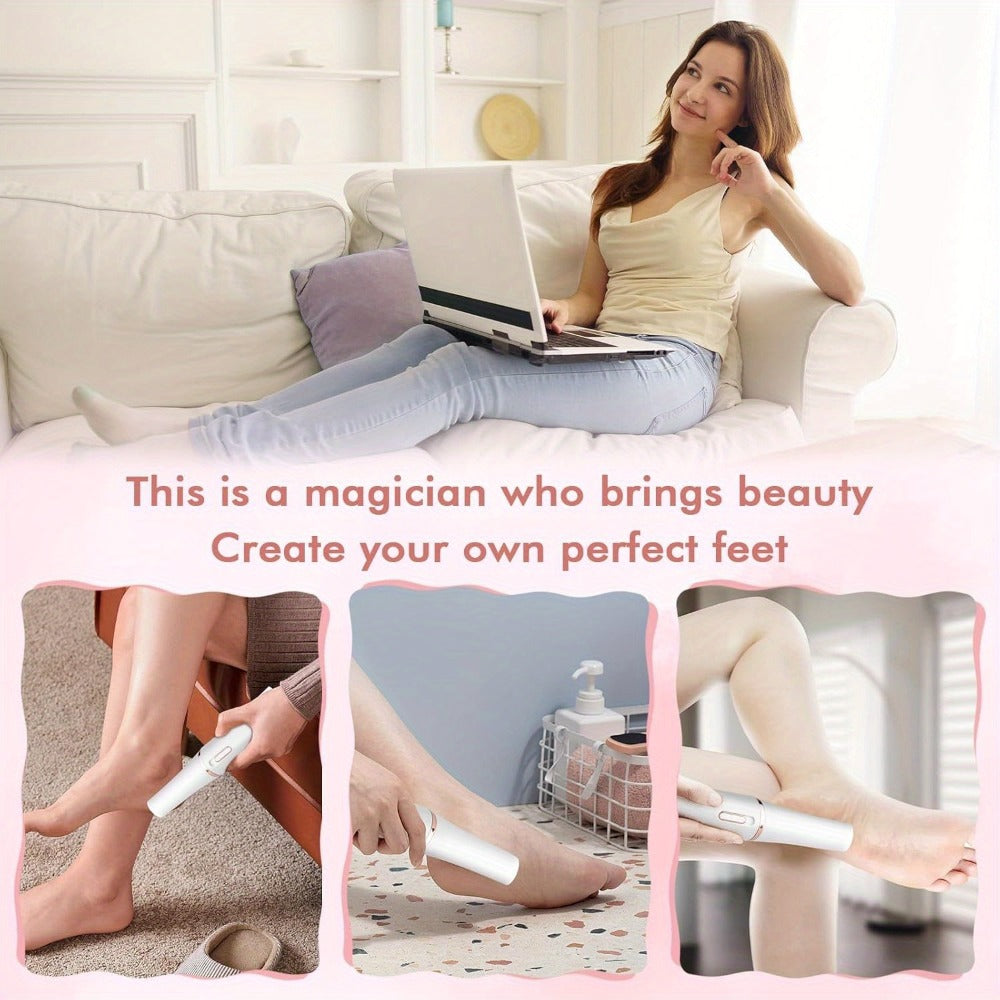Electric Foot File Callus Remover IPX4 Waterproof Auto Light 2 Speed Interchangeable Grinding Heads Portable Pedicure Tool Dead Skin Cracked Heel Remover for Women Men Home Use
