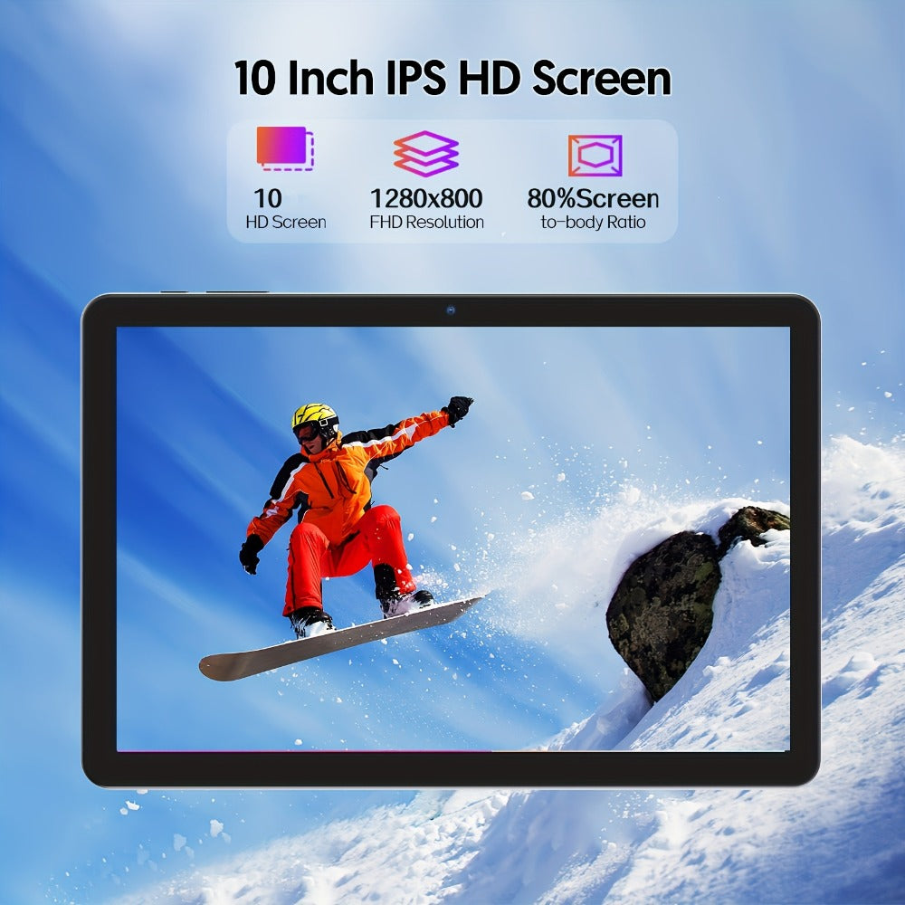 10 Inch Android 14 Tablet 8GB RAM 32GB ROM 1TB Expandable Octa-Core 1280x800 IPS Touch Screen Dual Camera WiFi 2-in-1 Tablet PC with Optional Keyboard Mouse Case & Stylus – White