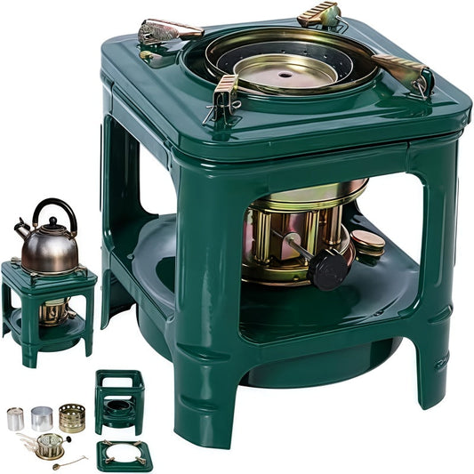 Portable Kerosene Camping Stove with Adjustable Flame Control, Military Green