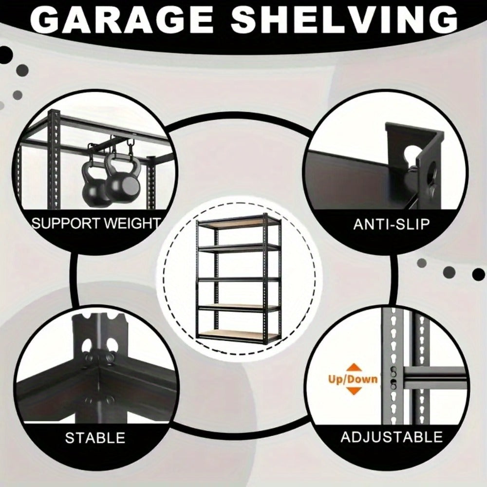 Heavy Duty Metal Shelving Unit 72 Inch – 400 lbs Per Shelf Adjustable Steel Storage Rack for Garage, Warehouse, Home & Office, Industrial Style Utility Shelf, Easy Assembly
