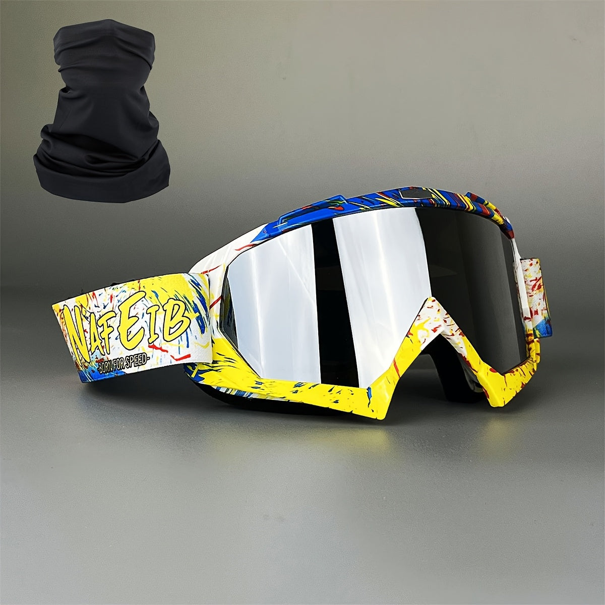 Ski Goggles Set with Black Headband – TPU Frame PC Lens Mirror Coating, Thick Foam Pad, Adjustable Strap, 28+ Color Styles, Adult Snow Goggles for Skiing & Snowboarding, Great Gift