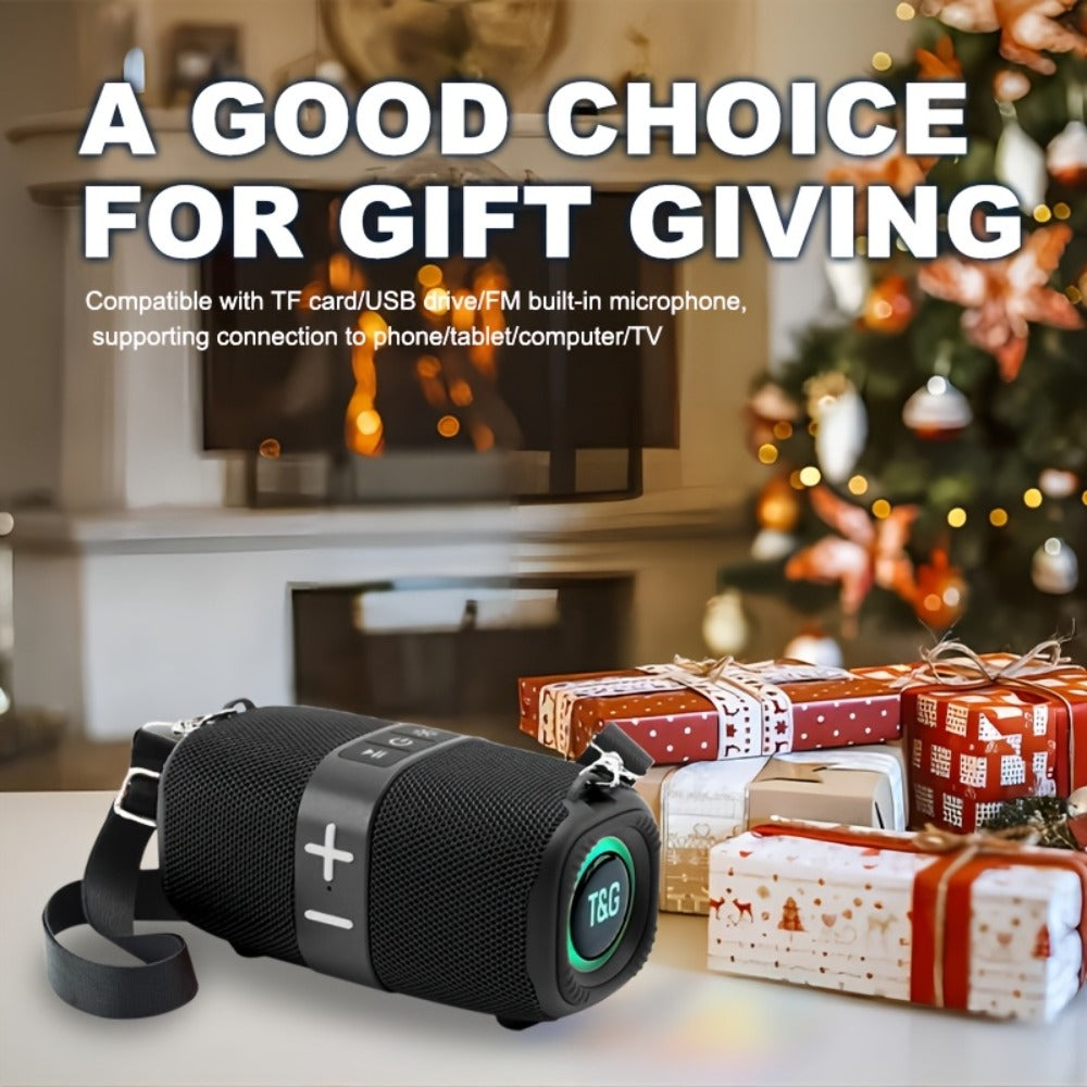TG667 Compact Portable Outdoor Bluetooth Speaker USB TF FM Radio Type-C Charging Wireless Music Player for Phone Tablet Camping Travel Party