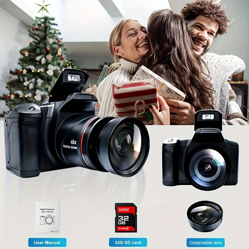 Compact Vlog Camera 1080P FHD – MARVUE Digital Camera with 2.4-Inch LCD Screen, Long-Lasting Battery, 16x Digital Zoom, 9.88mm Wide-Angle Lens, Durable Design for Travel, Everyday Use & Gift
