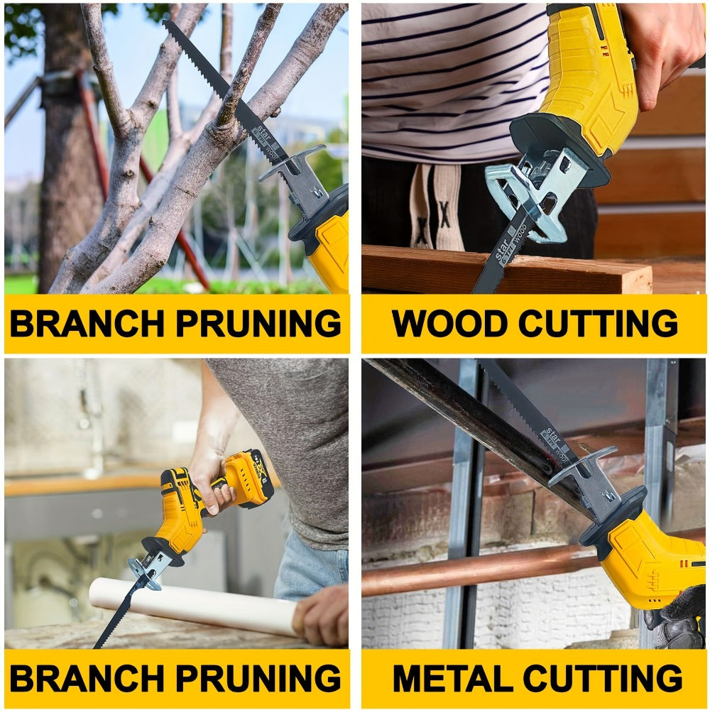 Reciprocating Saw Brushless Cordless for DeWalt 20V Battery – 0-3500 SPM Variable Speed, Tool-Free Blade Change, 4 Saw Blades Included, for Wood, Metal & PVC Cutting (Battery Not Included)