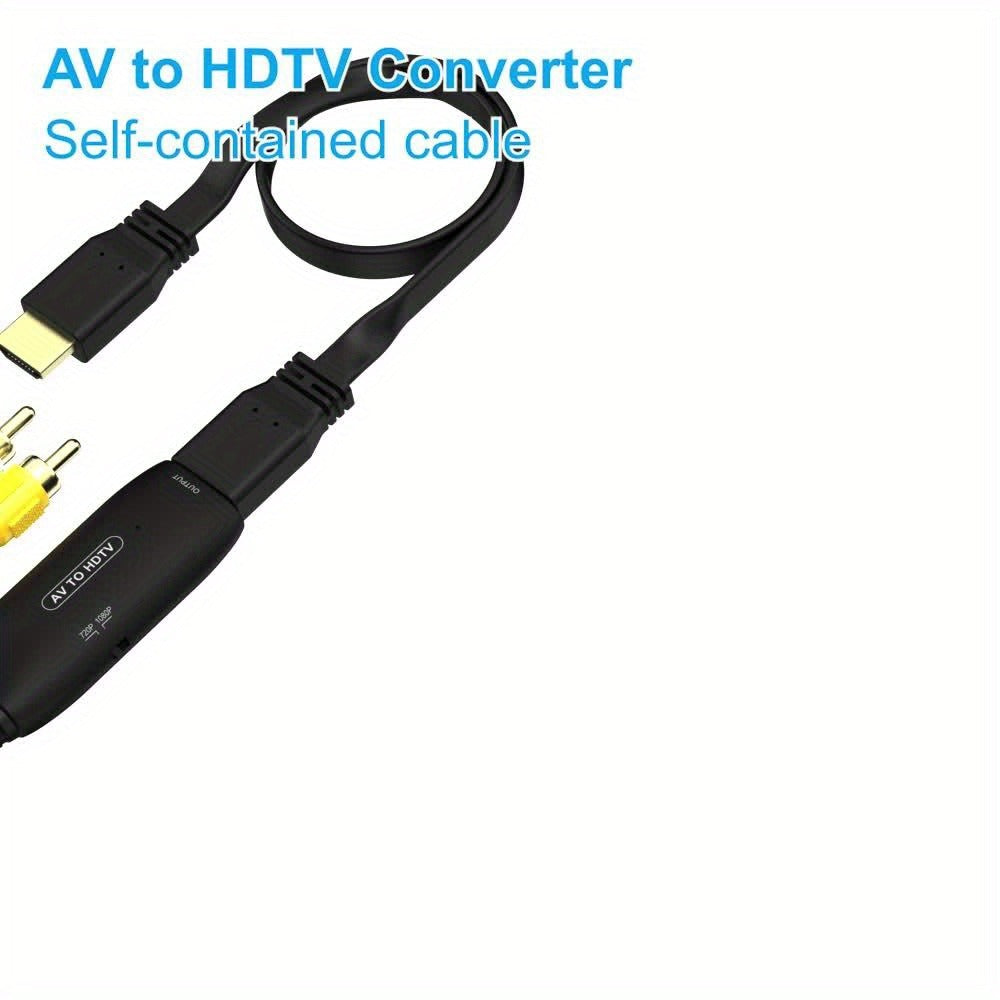 RCA to HDMI Converter 1080P Analog Composite AV to HD – Connects DVD VCR VHS PS3 Game Console Android TV Box to HDMI TV, NTSC PAL Compatible, USB Powered, Plug & Play, Black