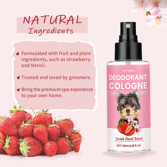 Dog Cologne Spray, Sweet Floral with Raspberry, White Peony & Vanilla Notes, 120 ml