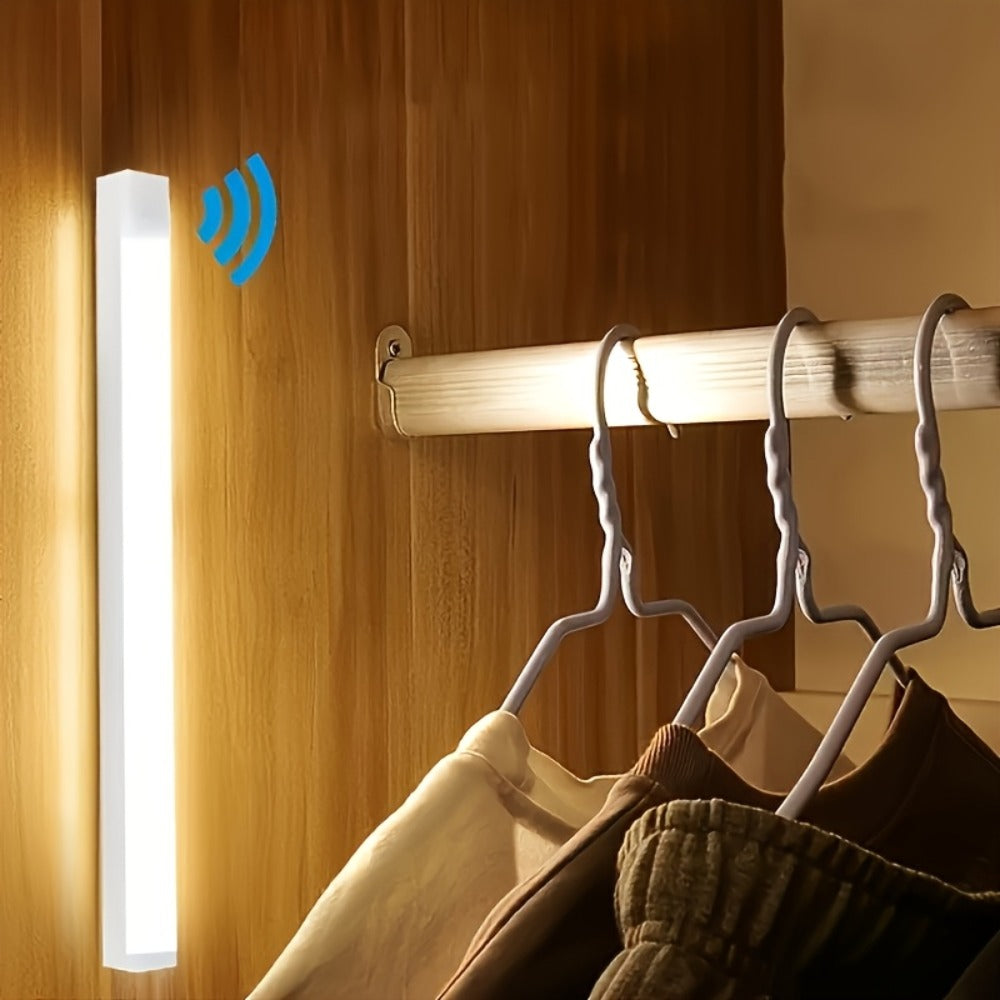 Rechargeable Motion Sensor LED Night Light 6 Pack - 400mAh USB, 3 Brightness Levels, Wireless Stick-On Bar for Cabinet, Stair, Bedroom, Kitchen & Hallway (3.94" / 7.87" / 11.8", 3 or 6 Pack)
