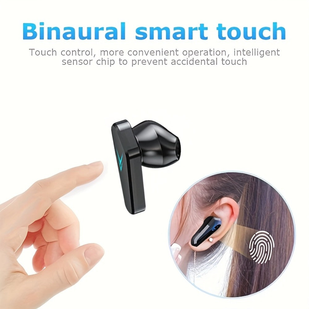 3-Pack TWS Wireless Earbuds Set Bluetooth 5.4 Noise Canceling Microphone LED Display Touch Control Gift for Women Music Lovers Compatible iOS Android iPhone