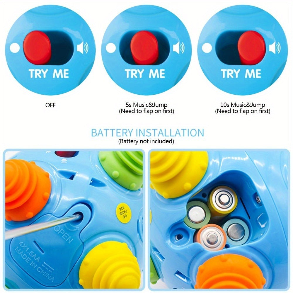Bouncing Music Dancing Ball Baby Toy – BPA-Free Interactive Electric Rolling Sensory Ball with Lights, Sounds & Melodies, Crawling & Jumping Developmental Toy for Boys & Girls, Easter Baby Gift