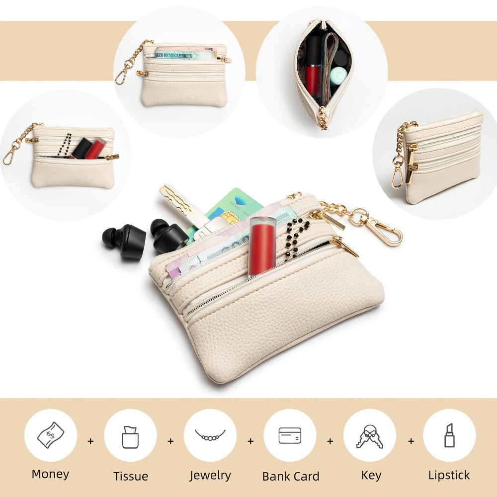 Crossbody Phone Strap Wallet Pouch with Beaded Charm Detachable Wrist Lanyard Card Holder Hands-Free Shoulder Strap for Women Girls iPhone Samsung – Green Purple Brown Pink 5 Colors