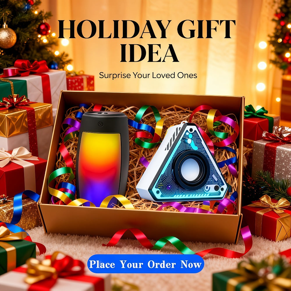 Triangular Portable Bluetooth Speaker Outdoor Wireless Rechargeable Stereo Subwoofer with HD Sound, Multi-Style Cinema Audio System for Camping Travel Home Party Use