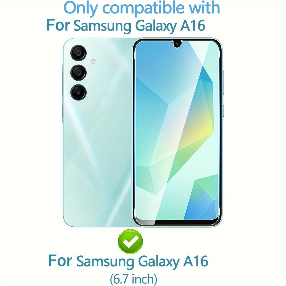 Tempered Glass Screen Protector for Samsung Galaxy A16 5G 3-Pack – HD Clear, Bubble-Free, Anti-Scratch, Precision Fit, Easy Install, Value Pack for Galaxy A16 5G