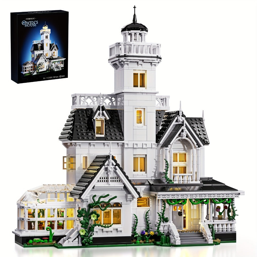 1877-Piece Victorian-Style House Building Block Set