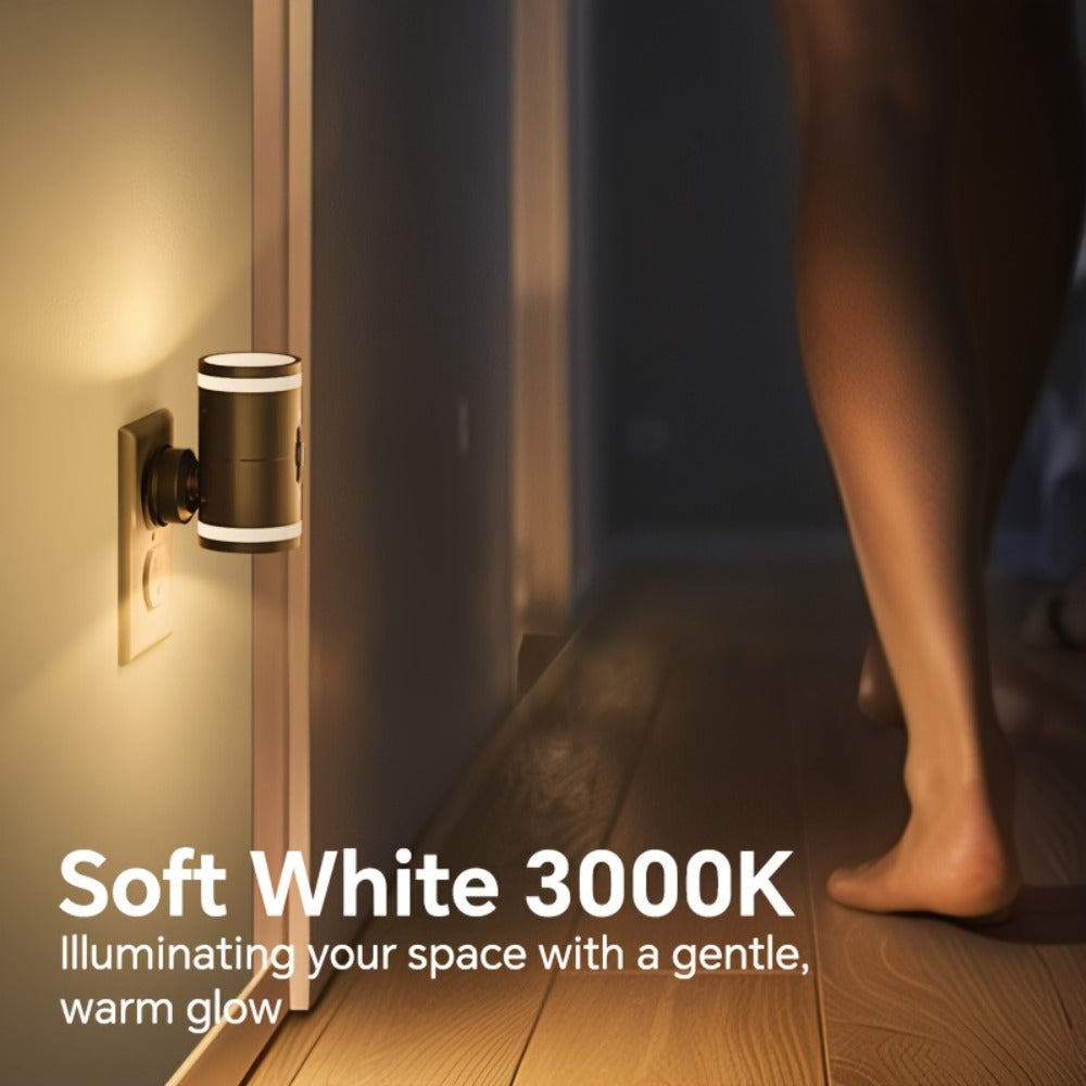 LED Night Light Plug In Dusk to Dawn Sensor – 5-120LM Adjustable Brightness, 3 Color Temperatures, Modern Plug-In Night Lights for Hallway, Bedroom, Staircase, Bathroom & Toddler Room, 2 or 4 Pack