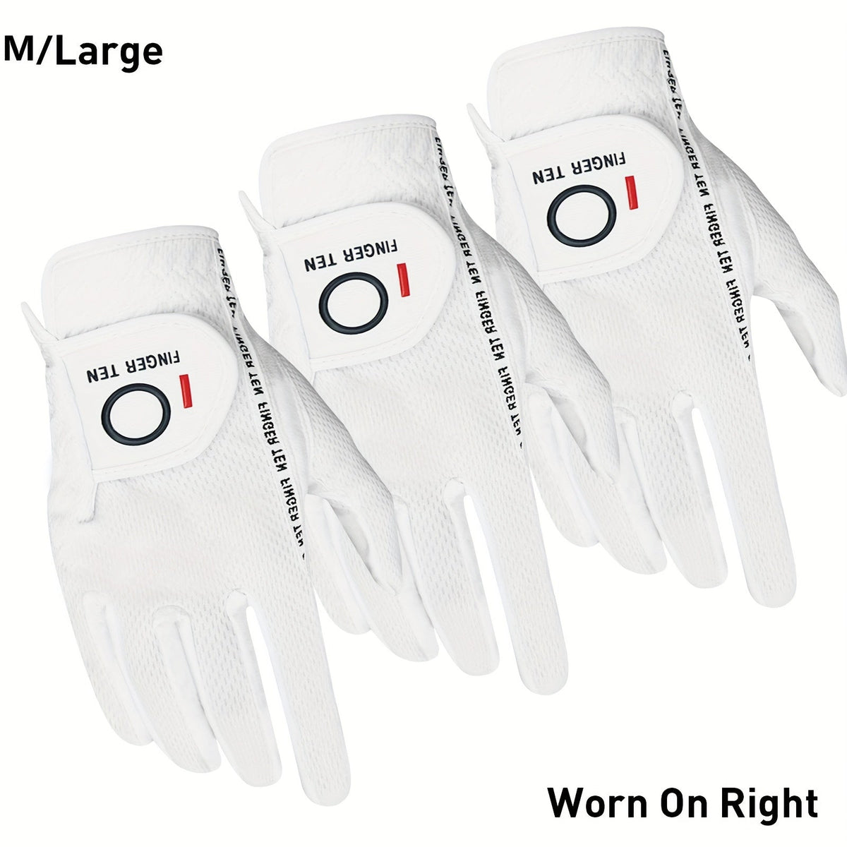 Wet Weather Golf Gloves Rain Grip 3-Pack for Men | Breathable Water-Resistant Golf Gloves for Left & Right Hand – Durable Comfortable Fit in Hot & Wet Conditions (Black, Gray, White | S–3XL)