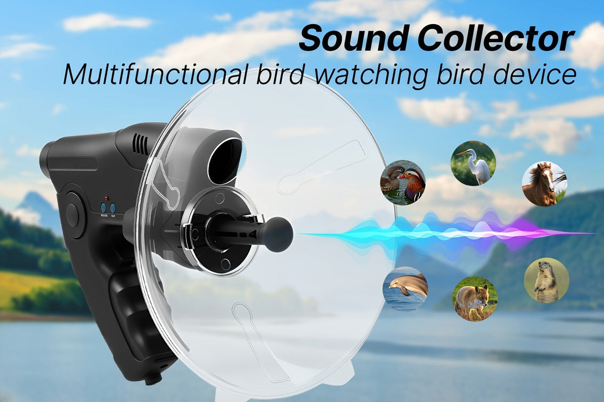Bionic Ear Monocular Bird Listening Device 8x Magnification, ProSound Digital Sound Amplifier, Long Range 1200M, Noise Cancellation, for Bird Watching Hunting Nature Observation, Halloween Christmas Gift