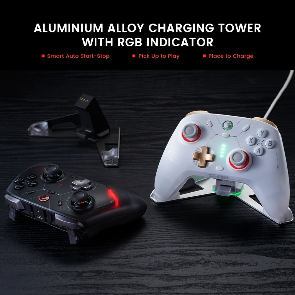 GameSir Cyclone 2 Wireless PC Controller with Mag-ResTMR Sticks, 1000Hz Report Rate, Hall Effect & Micro 2-in-1 Triggers, RGB Lighting & Charging Dock – Compatible with PC, Switch, iOS & Android