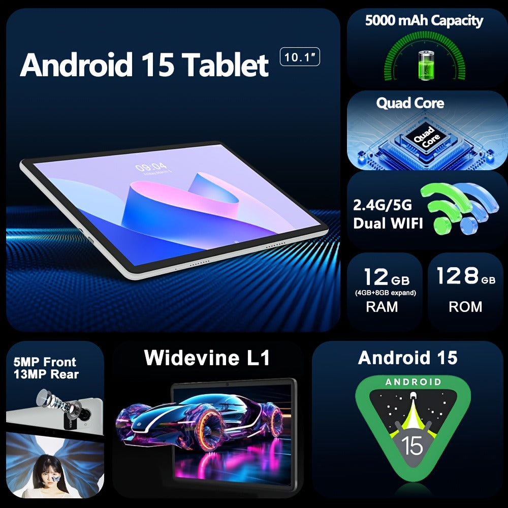 CRELANDER 2-in-1 Tablet 10 Inch 12GB RAM 128GB ROM, W30 Pro 2025 Android Tablet with Keyboard Mouse Stylus Protective Case, IPS Touch Screen 1TB Expandable, Laptop Tablet PC Bundle for Work Study Drawing – W30 Pro Set