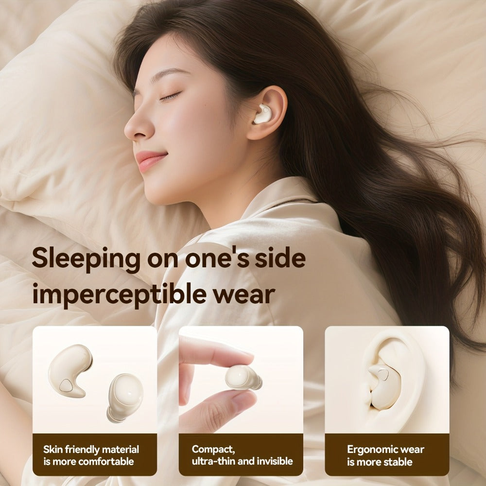 Sleep Earbuds Invisible 2-in-1 Set, Ultra-Thin Wireless Mini Headphones for Side Sleepers & Small Ears, Noise Reduction Lightweight Concealed Design, Long Battery Life for Nighttime Listening Work Relaxation