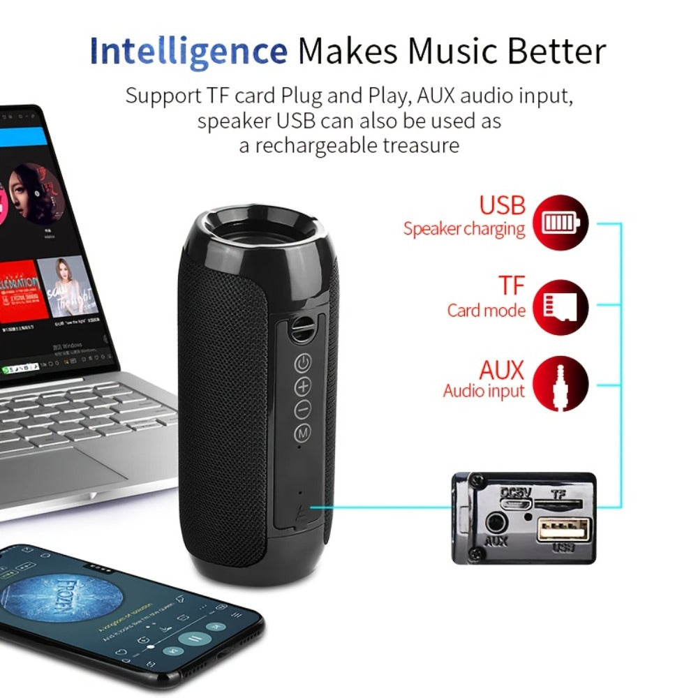 TG117 IPX4 TWS Stereo Bluetooth Speaker FM TF USB Type-C Rechargeable Portable Wireless Speaker for Phone Tablet TV Outdoor Party Birthday Christmas Gift