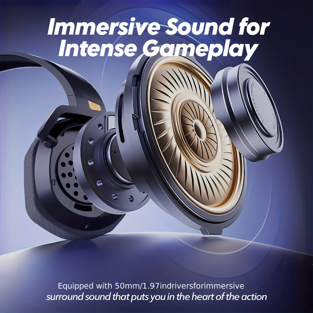 2.4GHz Wireless Gaming Earphones NUBWO G06, 7.1 Surround Sound, 23ms Ultra-Low Latency, 100H Battery, Dual Directional Mic, PC PS5 Console Mobile Compatible, Bluetooth & Wired Modes, Black