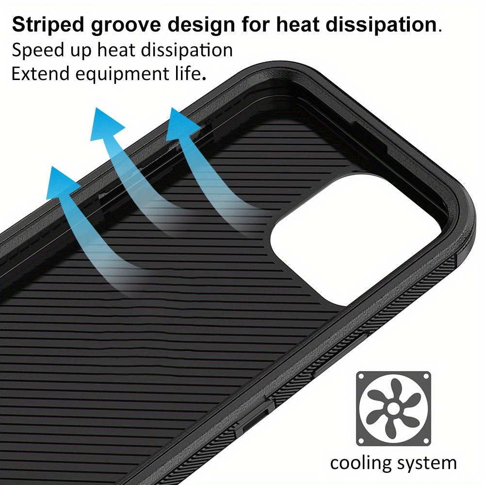 Rugged Armor iPhone 15 Case Heavy Duty Shockproof Military-Grade Dual Layer Bumper Drop Protection Cover for iPhone 15 Pro Max 15 Plus 15 Pro 15 – Wireless Charging Compatible