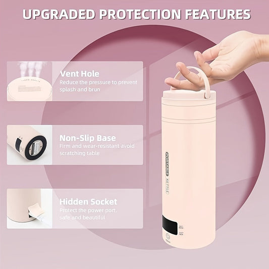 Mini Travel Electric Kettle with 4 Temperature Settings and 304 Stainless Steel Interior