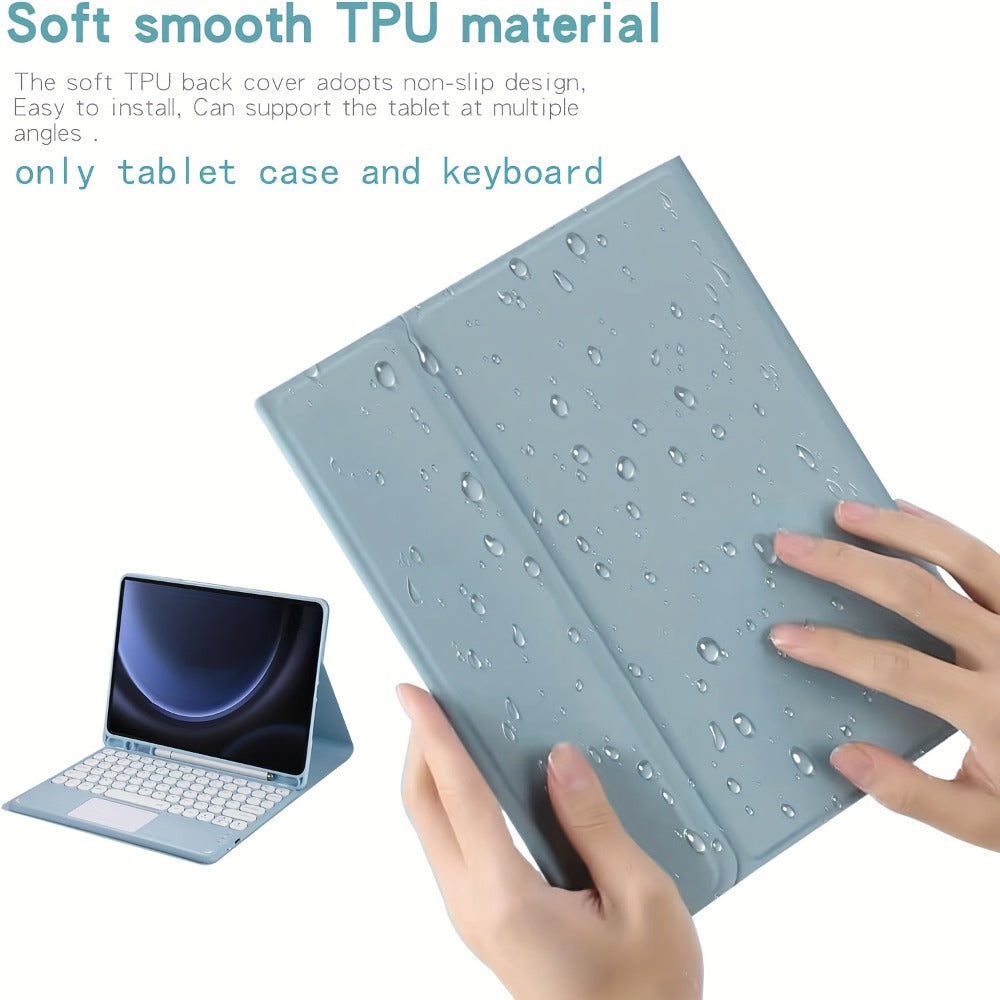 Samsung Galaxy Tab Keyboard Case with Multi-Touch Trackpad 11 Inch for Galaxy Tab S9 FE S9 S8 S7 A9+ Detachable Wireless Keyboard Auto Sleep Wake Folio Cover with Stylus Holder Black Blue Pink Green