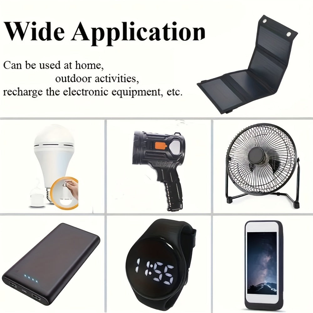 Portable Folding Solar Panel Charger with USB Port, 20% Monocrystalline Silicon Efficiency, Foldable Waterproof Design for Camping Hiking Backpacking, Charges Phones Tablets Power Banks
