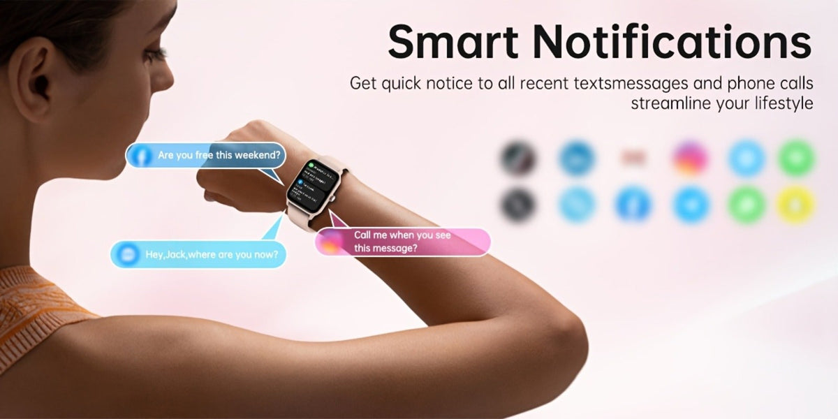 Smartwatch with Built-in Alexa FAWEIO 1.8" HD Touch Screen, Bluetooth Calling, 100+ Sport Modes, Fitness Tracker Heart Rate Sleep Monitor, Compatible with iPhone & Android – Smart Watch for Women Men 14 Colors