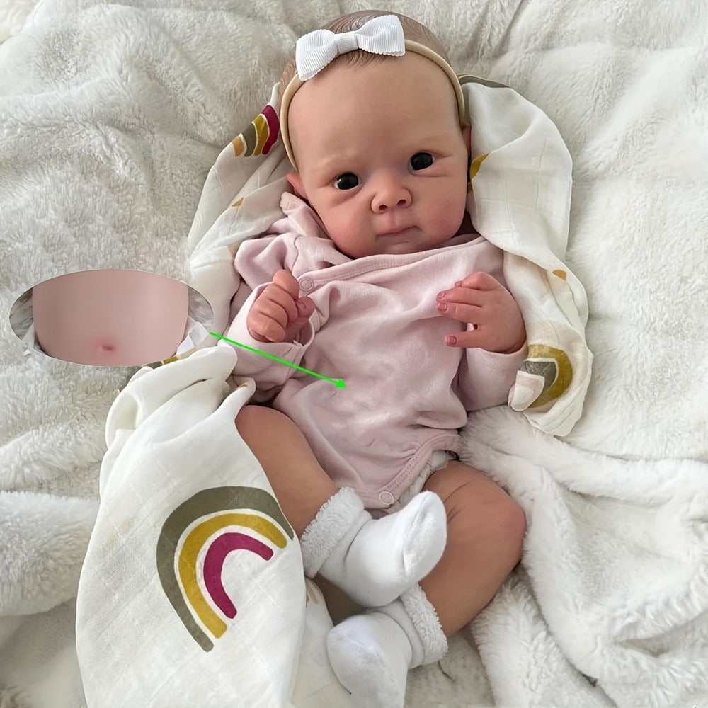 18-Inch Full Vinyl Reborn Baby Doll with Painted Skin and Open Eyes
