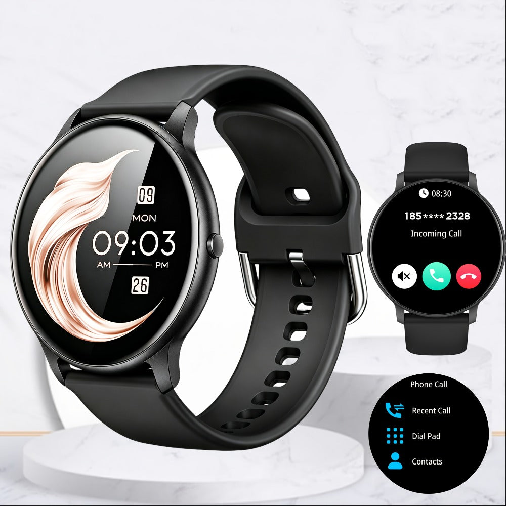 2-Pack Smartwatch with AI Voice Assistant Wireless Calling Sleep Tracker Calorie Step Counter Multi Sport Mode Message Notifications Fitness Health Watch for Men Women – Black Pink Gold Purple