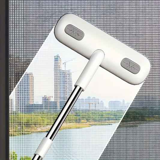Window Cleaning Brush with Telescopic Handle and Holder - Magic Multi-Surface Door & Window Cleaner Tool, Pet Hair Remover, Household Cleaning Supplies for Home, Car, Glass, Screen & Blinds