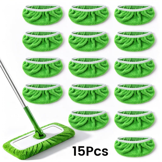 Microfiber Mop Pads Compatible with Swiffer Sweeper, Reusable Wet/Dry 15-Pack