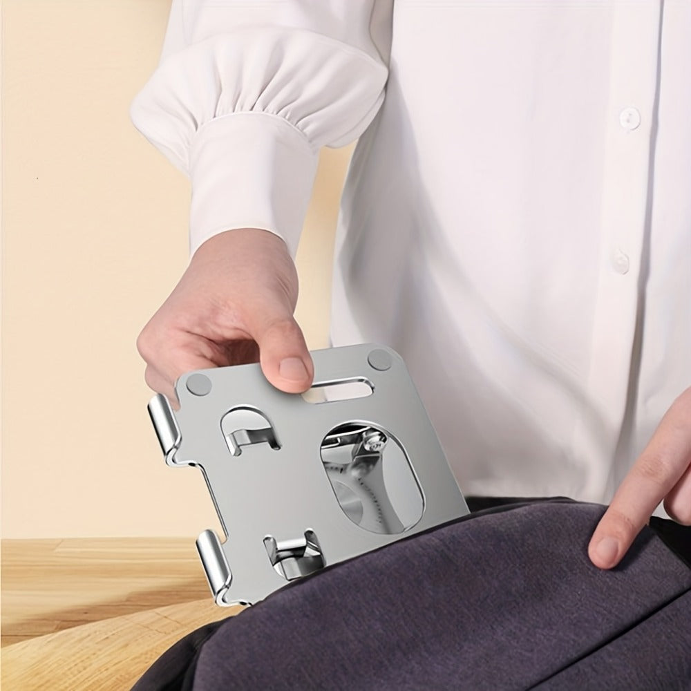 360° Rotating Foldable Tablet Stand for iPad & Phone, Adjustable Desktop Holder, Universal Compatibility – Black/Silver