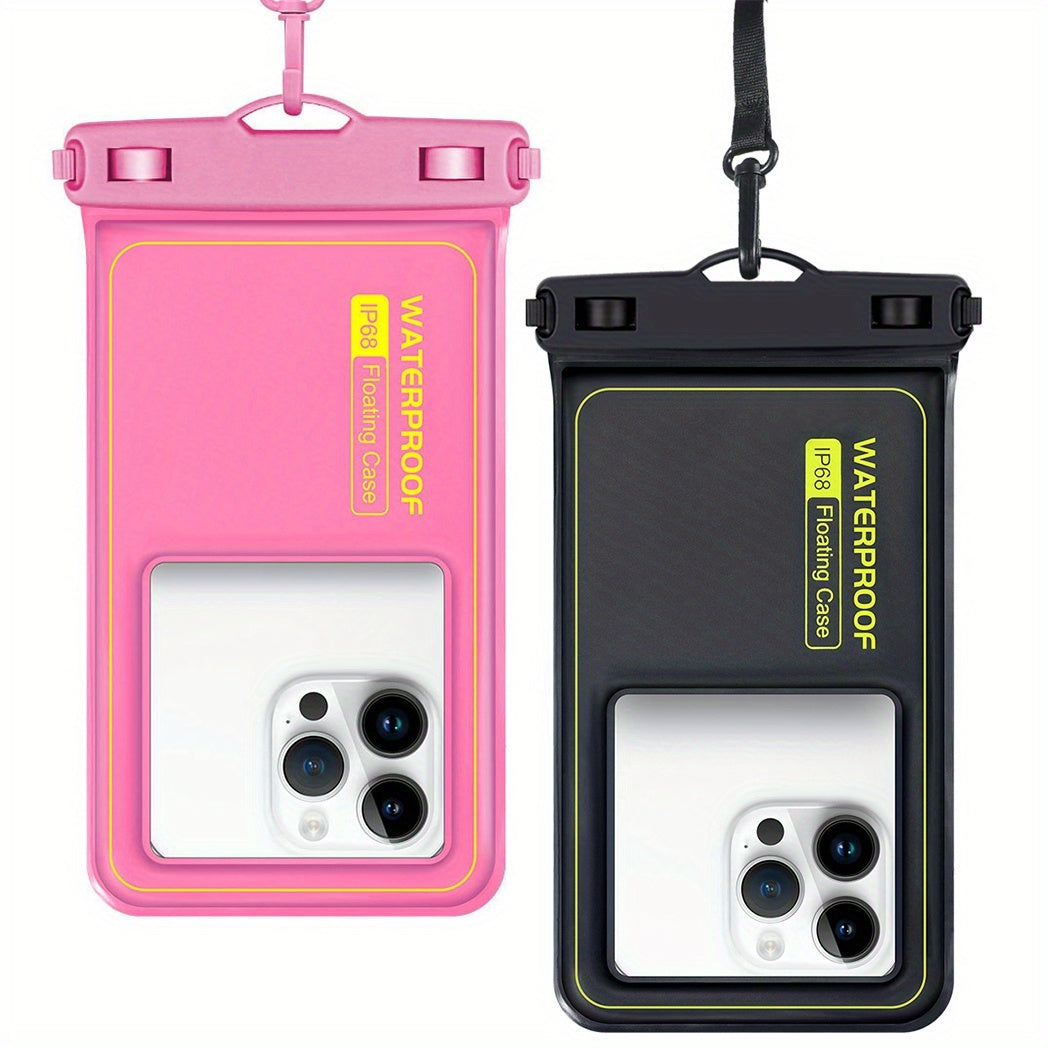Buoyant Waterproof Phone Dry Bag 2 Pack for iPhone 16 15 14 13 12 11 Pro Max Samsung Galaxy – Float Pouch Beach Pool Water Park Kayaking Universal Fit