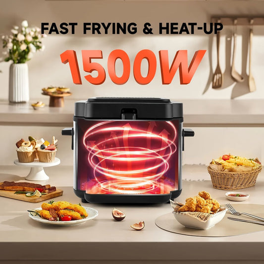 Electric Deep Fryer with Basket, Adjustable Temperature & 1.5L or 2.5L Options