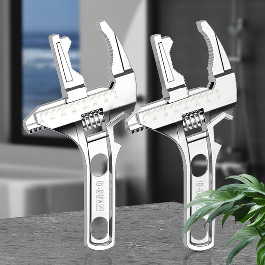 Adjustable Plumbing Wrench, Double-Ended Open-End Tool for Sink and Faucet Repairs