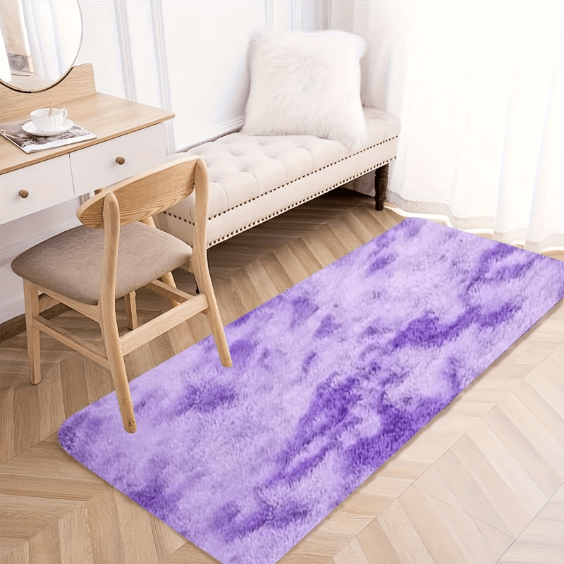 Tie-Dye Knotted Fluffy Mat Super Soft Thickened – Cozy Indoor Area Rug for Living Room, Bedroom & Office, Stylish Floor Covering 15.74x47.24 in – Dark Gray, Light Grey, Pink, White, Purple