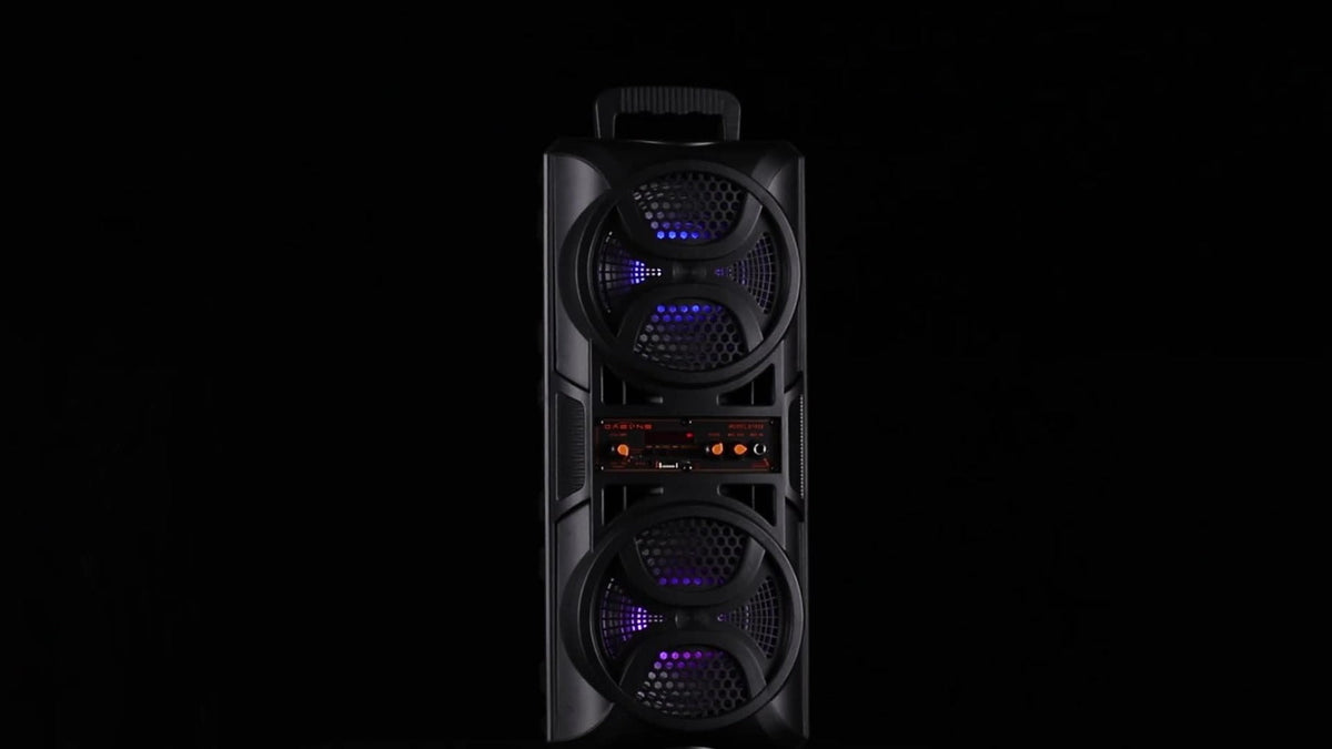 PA Speaker Karaoke Machine 3000W with Dual 6.5" Woofers – Bluetooth Wireless, FM Radio, Party Lights, Wired Microphone Included, Portable Boombox for Parties, Events & Outdoor Use