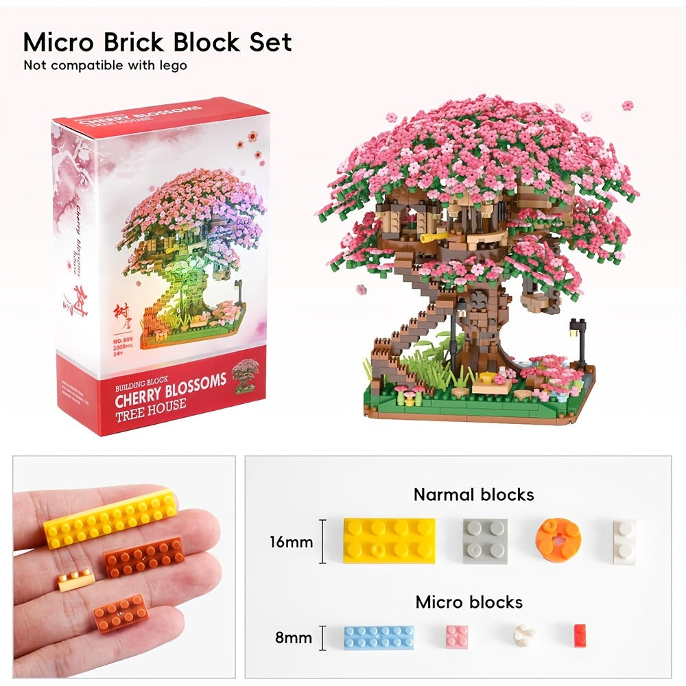 Sakura Cherry Blossom Tree House Mini Building Block Set