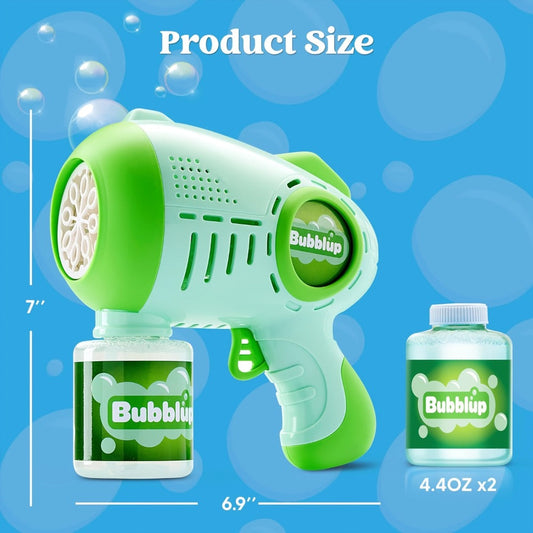 LED Bubble Gun 2-Pack with 4 Solution Bottles, 10 Outlets per Gun