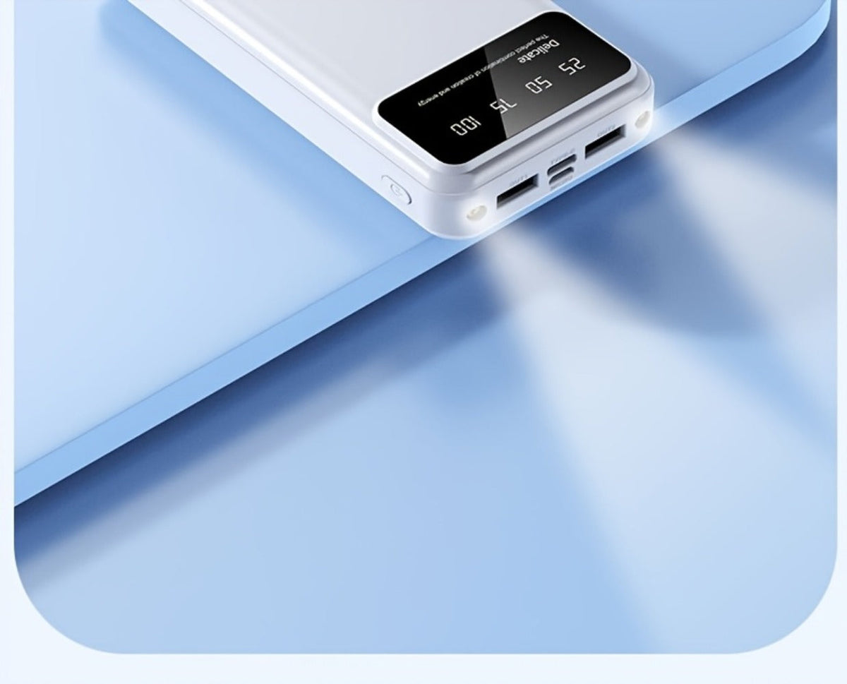50000mAh Power Bank Outdoor Emergency Charger with LED Display Flashlight Dual USB Backup Battery Pack for iPhone Android Samsung – Portable Solar Travel Charger