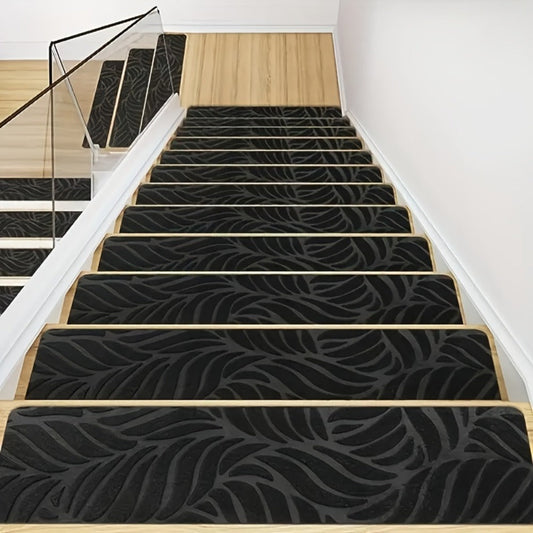 Non-Slip Stair Treads, 15-Pack 8 x 30-Inch Self-Adhesive Washable Polyester Pads