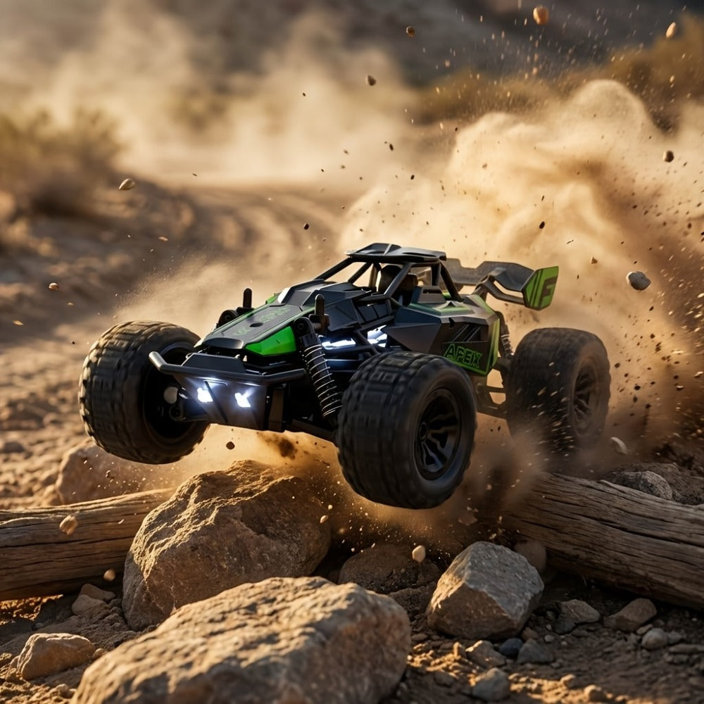 RC Monster Truck 1:20 Scale 4WD with LED Headlights, 2.4GHz All-Terrain Off-Road